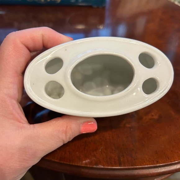 Vintage toothbrush and toothpaste holder Ribbons by Gloria Vanderbilt, yellow - Picture 3 of 6